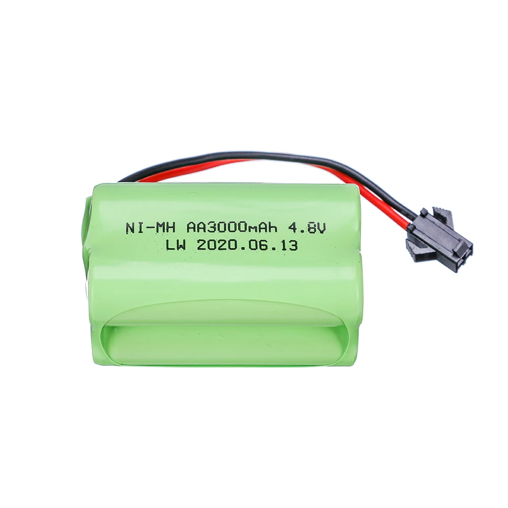 Akumulator NiMH 4,8 V 3000 mAh do zabawek RC Samochody Roboty Ciężarówki Łodzie czołgów Model T z wtyczką SM Akumulator AA 4,8 V