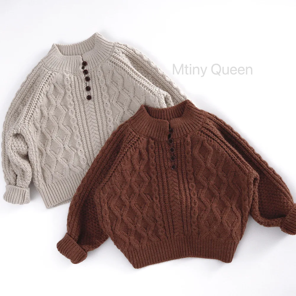 Lose Baby Gestrickte Pullover Kinder Kleidung 2025, Herbst Neue Kinder Casual Pullover Solide Jungen Mädchen Lange Ärmel Stricken Pullover