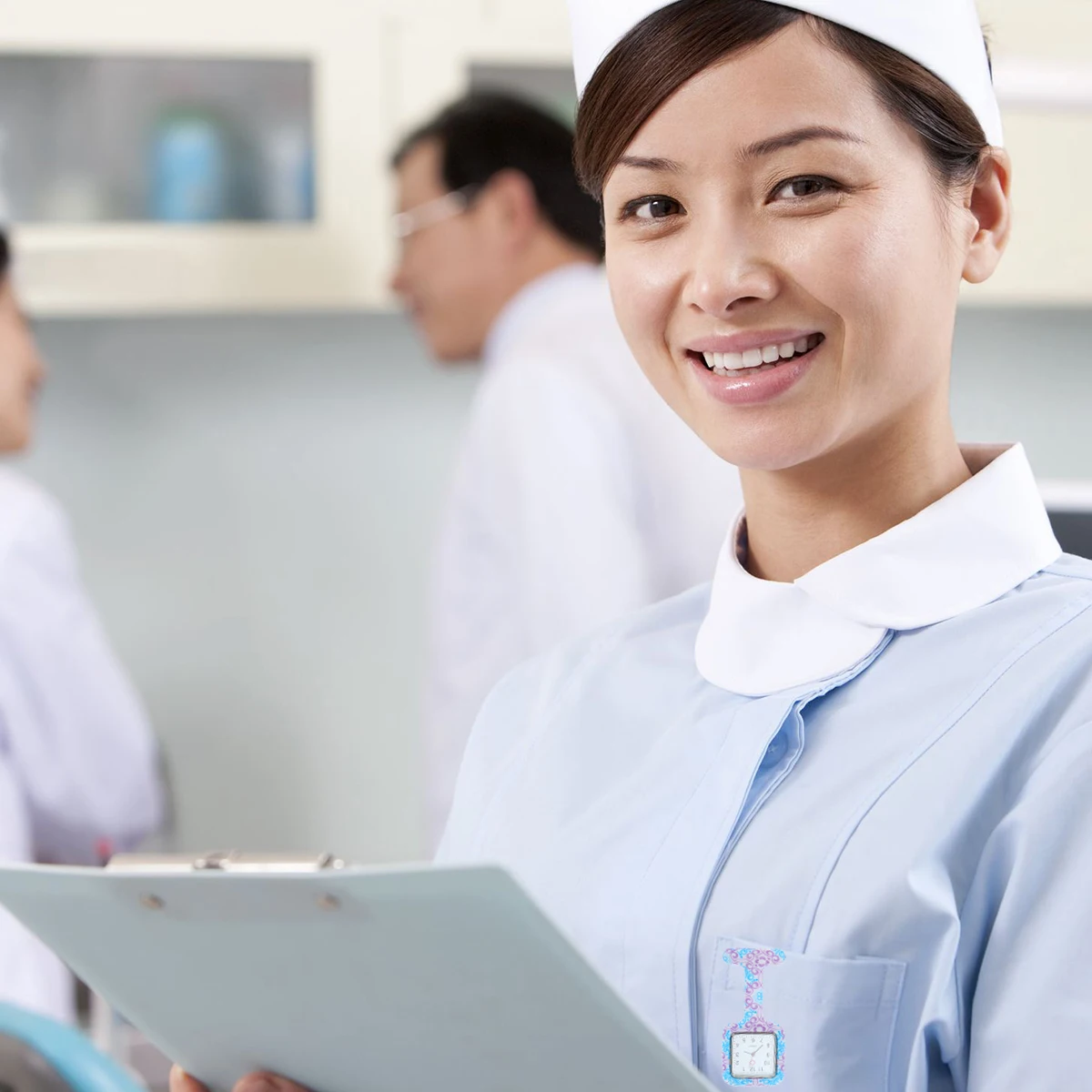 Orologio da infermiera in silicone per medici, personale medico, orologio da tasca stampato, numeri trasparenti, cronometraggio accurato, regalo perfetto per