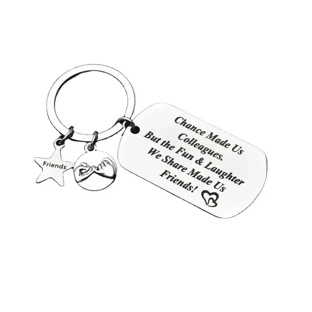 Cute Coworker Retirement Keychain Pendant Coworker Leaving Gifts Key Chain Keyrings Colleague Friend Going Away Farewell Gift