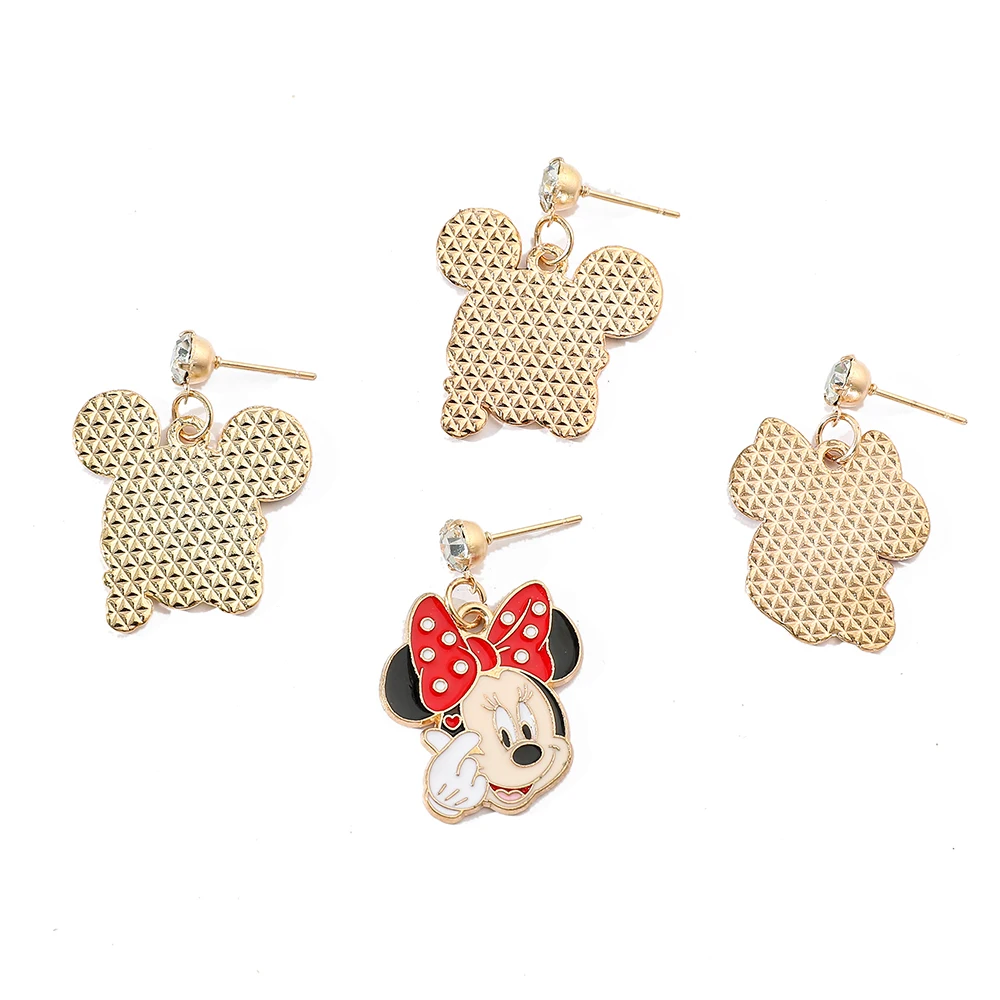 Mickey Minnie Head Portrait Ear Studs Cartoon Charm Earrings Gifts for Girls Women Jewelry Anime Accessories Surprise gifts