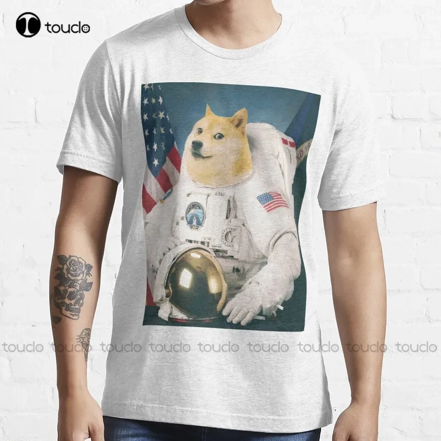 Dogenaut Doge Meme Astronaut Space T-Shirt Teacher Shirt Custom Aldult Teen Unisex Digital Printing Tee Shirt Xs-5Xl New Cotton