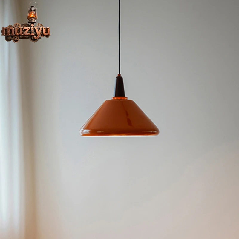 

Muziyu Medieval Bauhaus Chandelier Bedroom Dining Room Island Study Corridor Macaron Cream Wind Pendant Light Fixture Indoor Roo