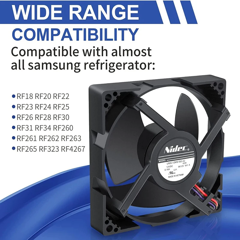 Upgraded DA81-06013A Refrigerator Evaporator Fan Motor Compatible With Samsung Refrigerator Replace# DA31-00287A