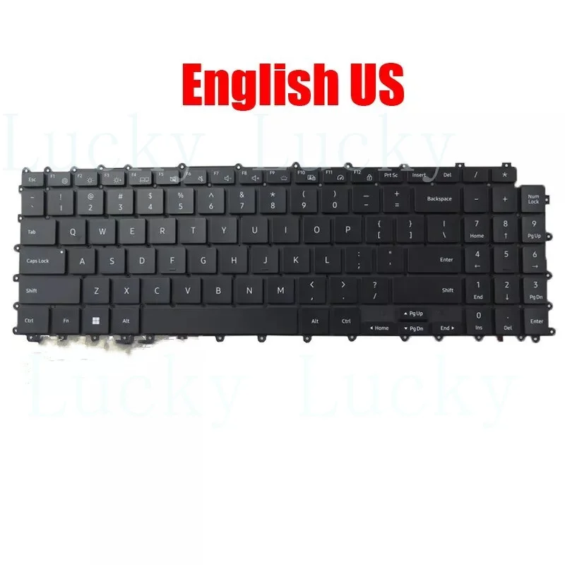 f  f  f New for Samsung Galaxy Book 750XGK NP 750XGK NP750XGK-LS2US US keyboard backlit