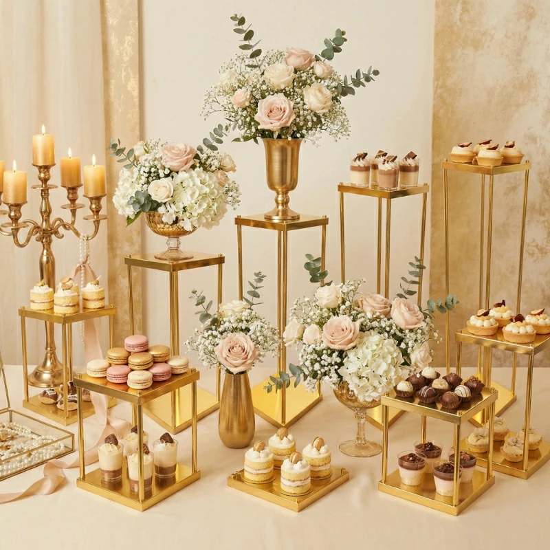 5PCS Wedding Centerpiece Flower Stand Candy Holder for Main Table Flower Vases for Events Paty Walkway Road Lead Display Stand