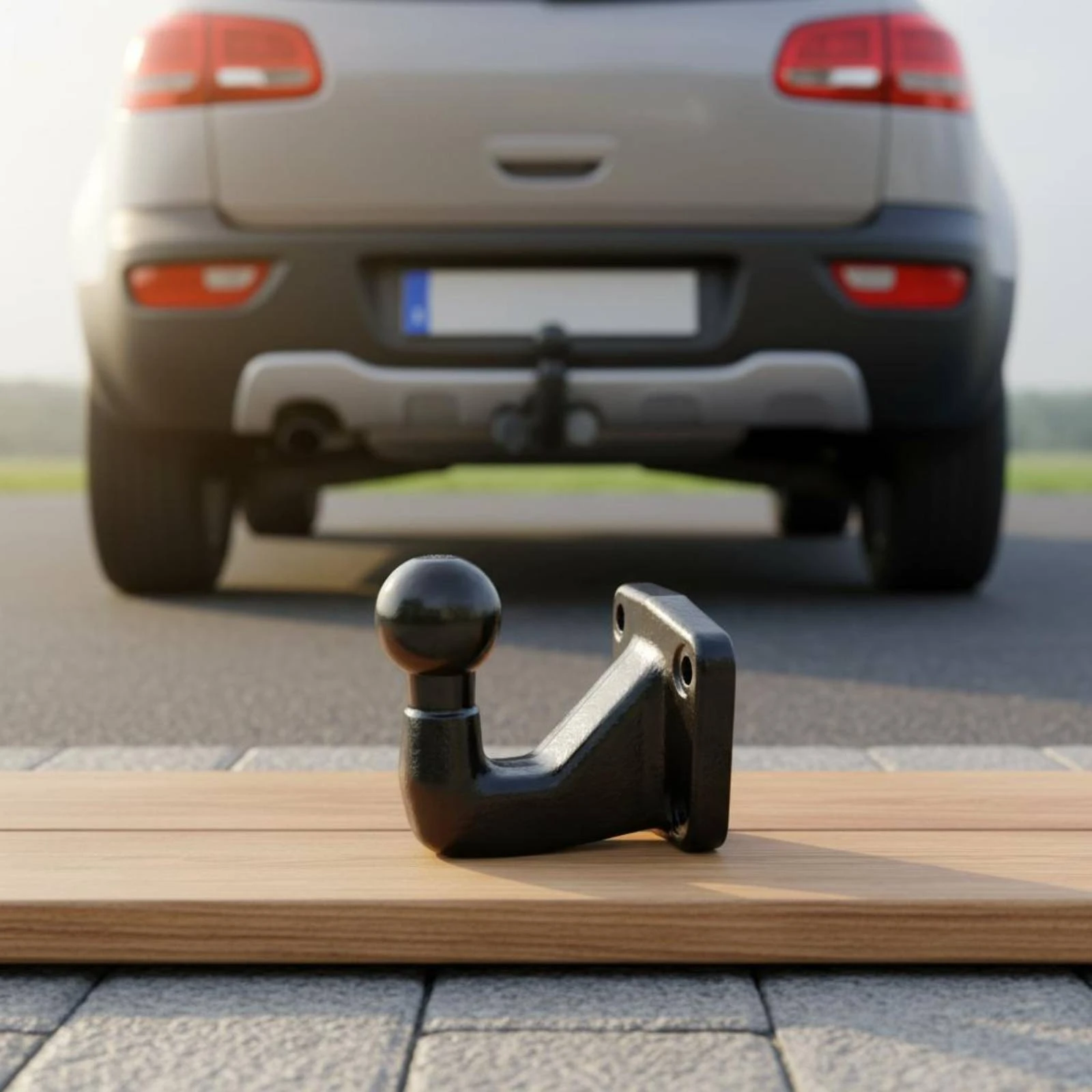 

50mm Tow Hitch Ball Black European Tow Ball Single-Piece Hitch Metal Vehicle Accessory Glossy Finish