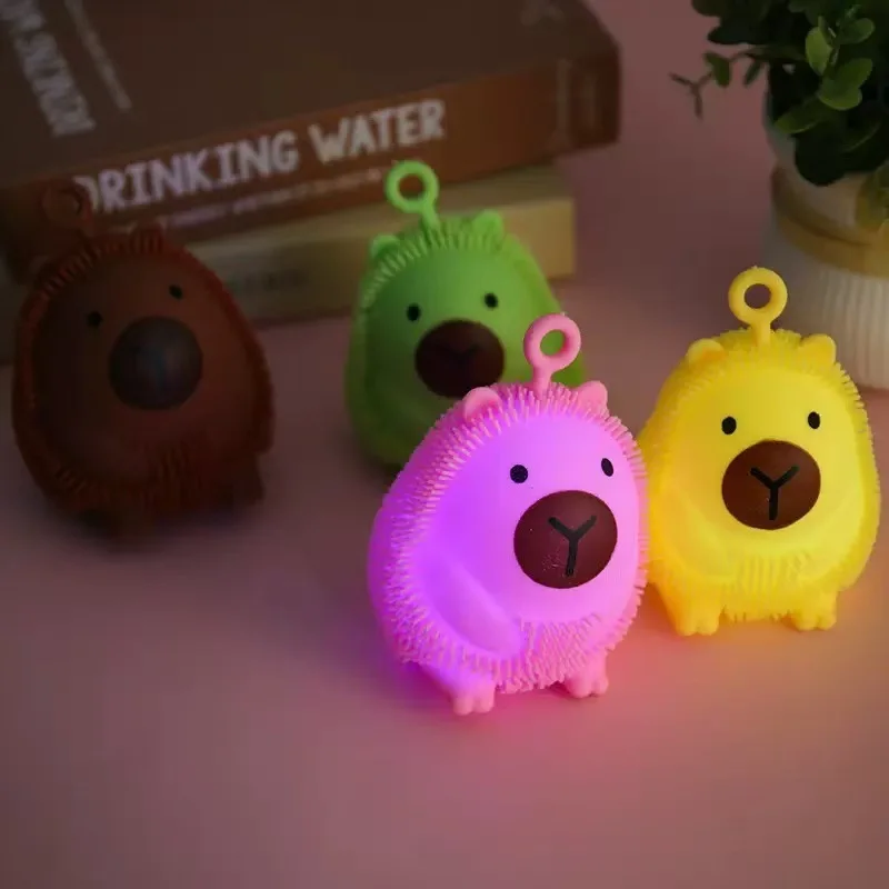 الكرتون كابيبارا ضغط الكرة قرصة مضحك لطيف الحيوان شائك الكرة متوهجة الحسية اسفنجي تململ الإجهاد الإغاثة مضحك الهدايا