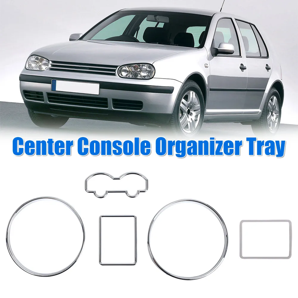 Chrome Gauge Cluster Bezel Silver Gauge Dial Rings Decoration Frame Kit for VW Golf MKIV 97-03 Jetta Bora MKIV 99-05