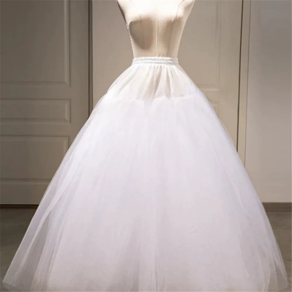 4/6/8 Layers Tulle Crinoline Skirt Hoopless Petticoat Underskirt for Bridal Wedding Dresses