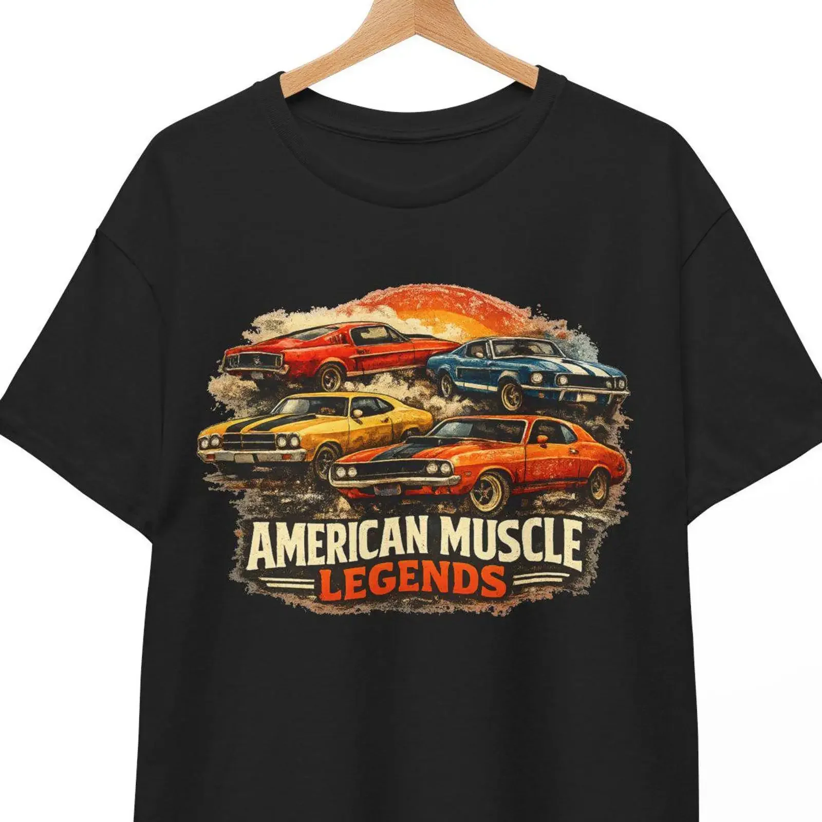 American Muscle Legends T Shirt Classic Retro Cars Garage Vintage Auto Lover for Men vintage Washed designer clothes Soft