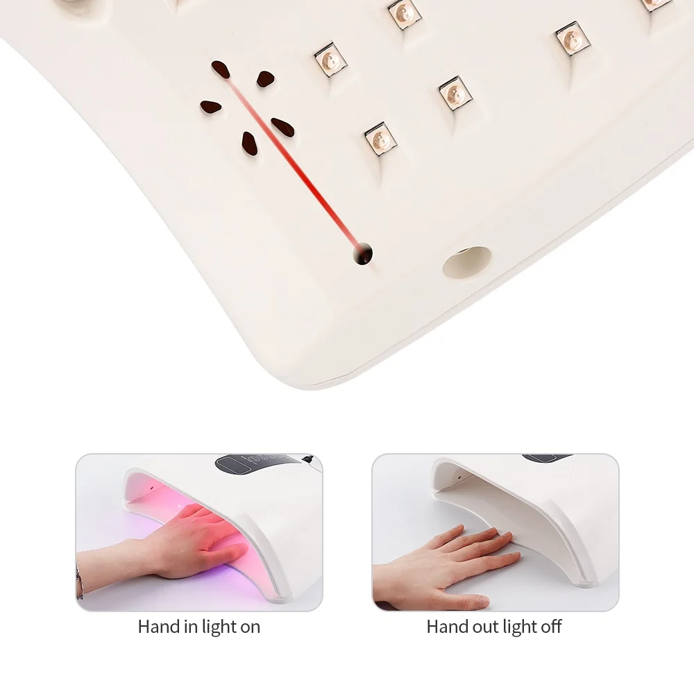 Strong Power UV LED Nail Dryer Smart Sensor Nail Lamp Gel Light Nail Art Fast Drying Manicure Machine for 2 Hands or Feet