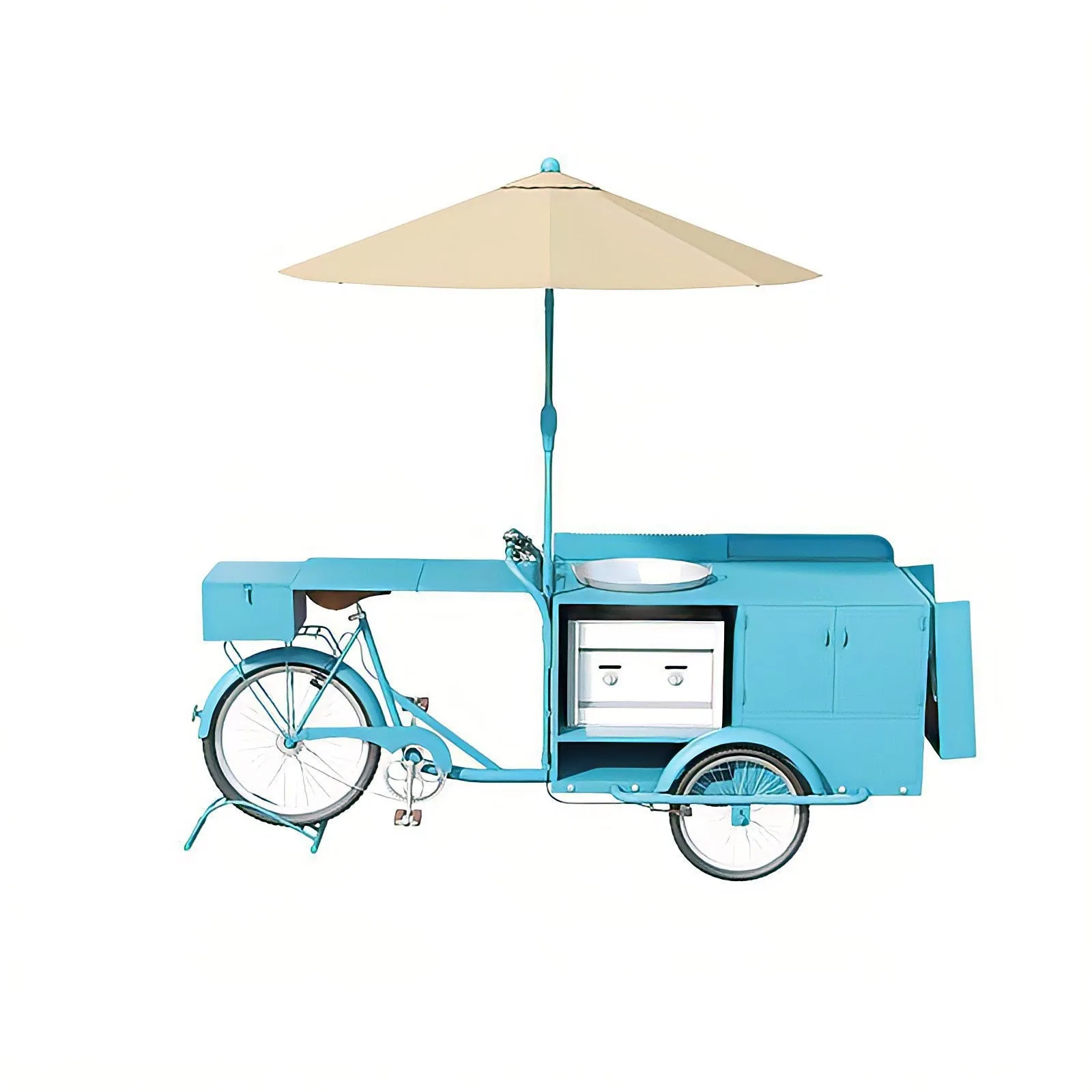 Stall display stand Stall float Mobile dining cart, fast food Oden cooking trolley