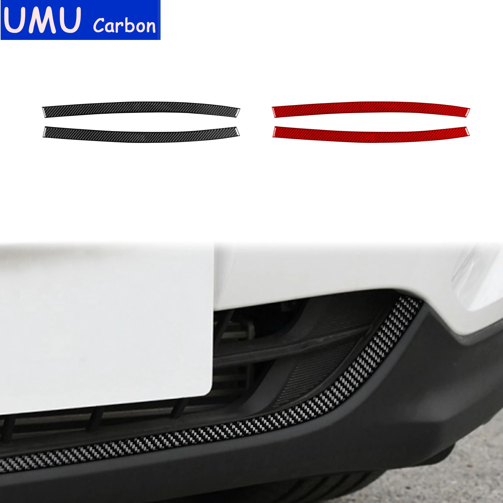 

For Chevrolet Trailblazer 2018—2022 Real Carbon Fiber Car Front Bumper Strips Cover Trim Sticker Decorative Accessories