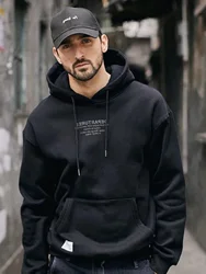 Heavyweight Fleece Hoodie Men's Winter American Trendy Letter Print Loose Casual Hat Shirt Jacket 400g Youth Loose Fit Sweats...