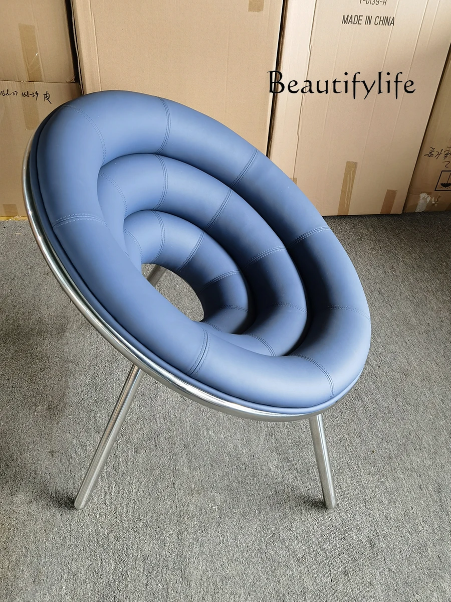 Villa Large Flat Layer Circle Art Exhibition Hall Designer Leisure Chair Personality Special-Shaped Light Luxury Chair