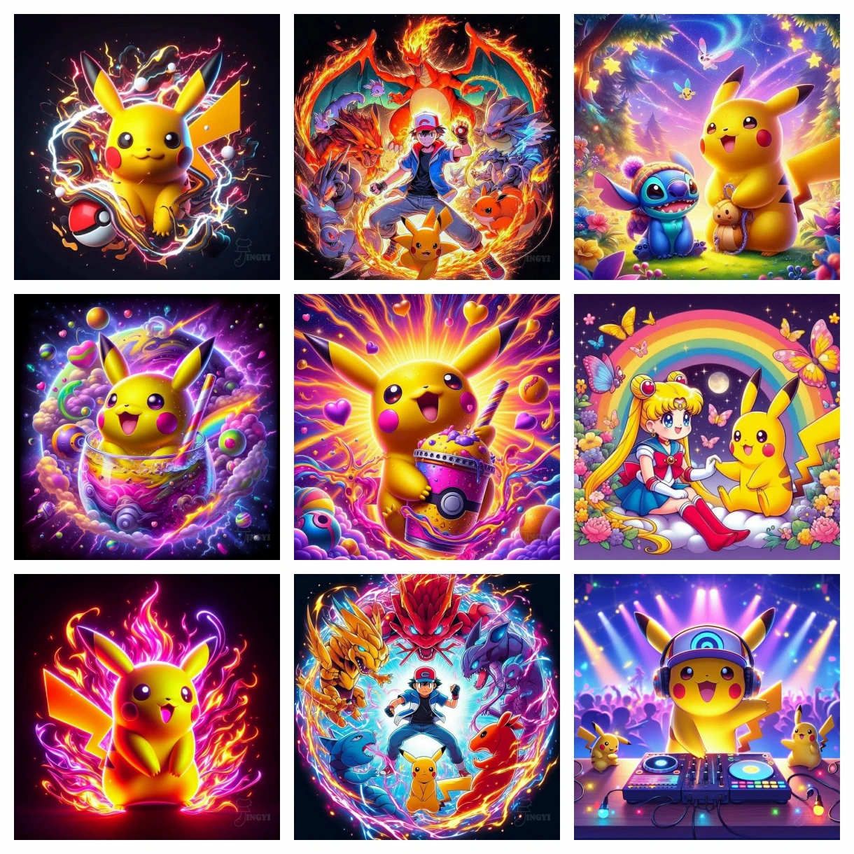 2025 جديد Kawayi بيكاتشو بوكيمون الماس طقم الطلاء 5D DIY بها بنفسك عبر غرزة اليدوية الفن هدية الحرف ديكور المنزل الأطفال هدية #1