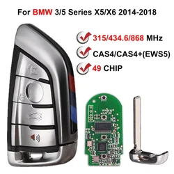 4 Button with Uncut Insert Smart Card CAS4/FEM System Keyless Entry Remote Car Key For BMW 3/5/7 Series 2014-2018