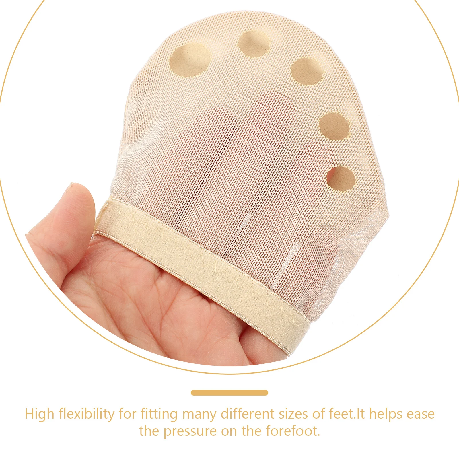 

1Pair Foot Protector Five Holes Half Socks Medium Size Ballet Belly Dance Forefoot Cushion Pads Foot Protector