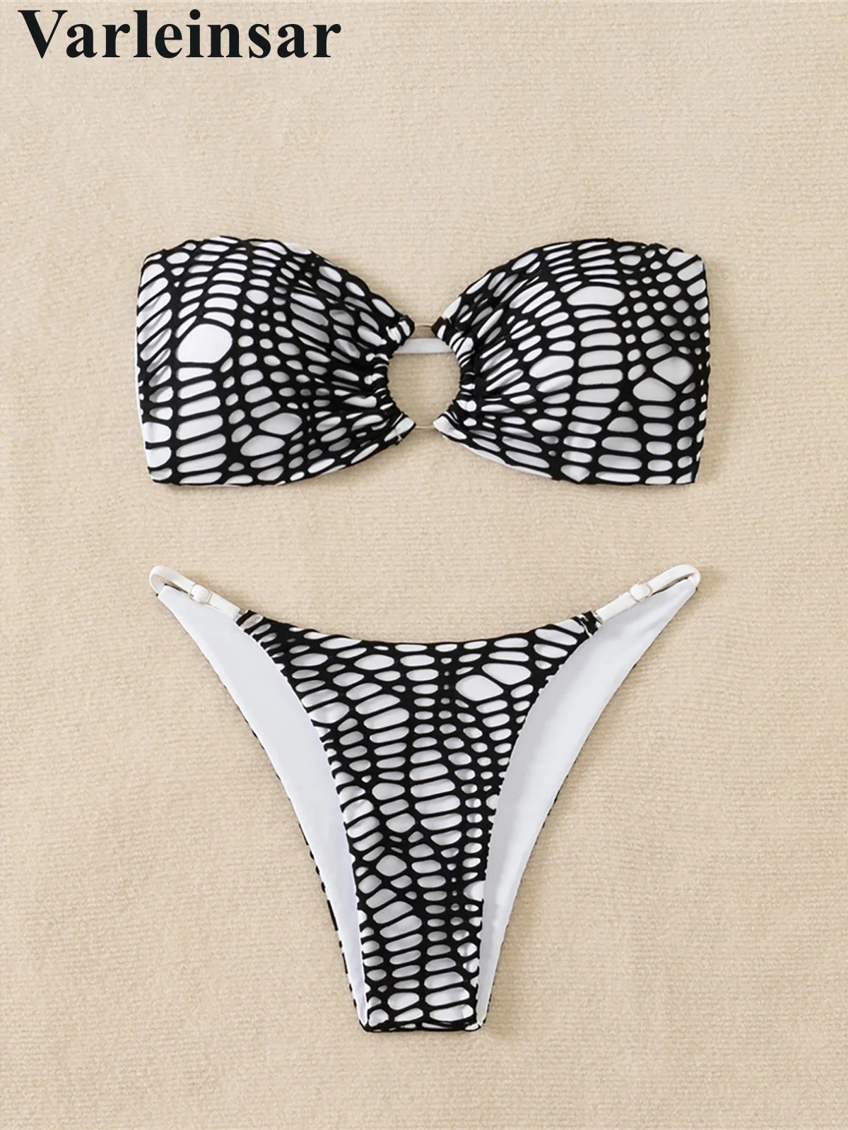 

Бандо, бикини с высоким вырезом, женский купальник, женский купальник, комплект бикини из двух частей, мягкий купальный костюм, купальный костюм, V6417