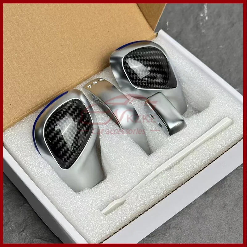 مناسبة لغطاء جانبي بمقبض ناقل الحركة من ألياف الكربون لسيارة Volkswagen Golf 6 7 R #6