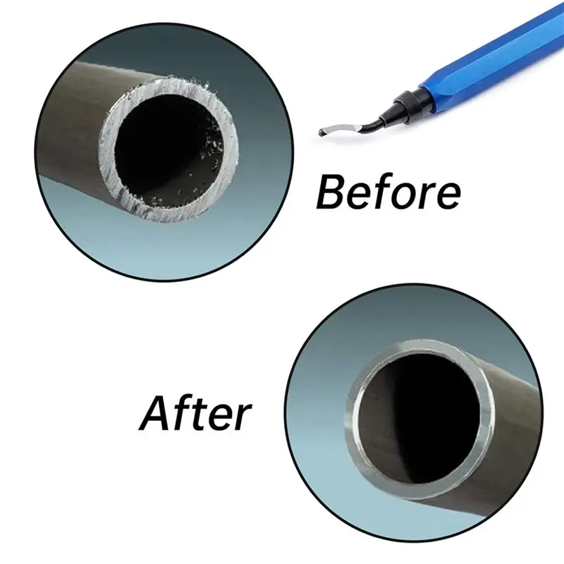 ABMI-4 Pcs Deburring Tool +10 Pcs BS1010 High Speed Steel Blades For Metal Resin PVC Pipes Copper Plastic 3D Printed Edges,