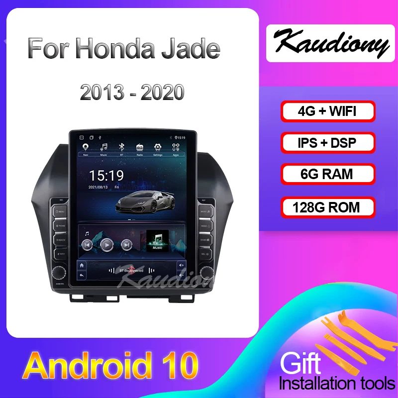 Kaudiony Tesla Style Android 12 For Honda HR-V HRV XR-V XRV Vezel Auto GPS Radio Navigation Car DVD Player Stereo 4G 2013-2020