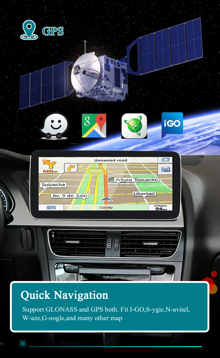 8 Core Wireless Carplay Android 14 Auto Auto Radio 2 DIN Für Audi A4 B8 A5 2009-2015 Stereo 1920*720 Bildschirm Multimedia-Player GPS – Detail 17