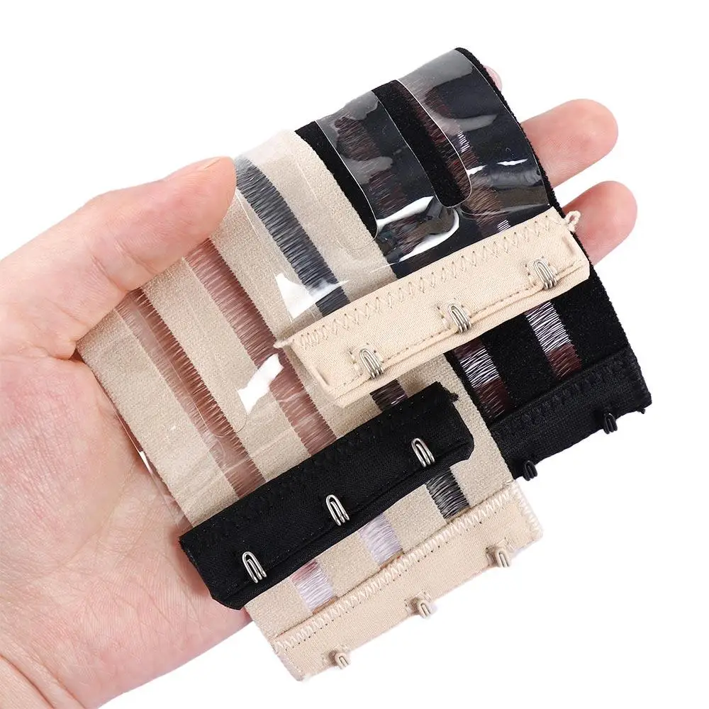 マルチカラーソリッドカラーの女性 3 フック 4 行エクステンダーショルダーストラップ透明ブラストラップブラジャーアクセサリー延長バックル