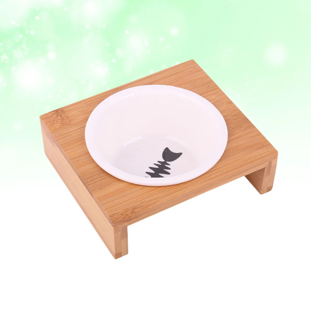 

Premium Pet Ceramic Bowl Durable Non-Toxic Easy Dog Feeder Dining Table Bamboo Tableware Pet Supplies