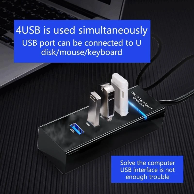 Portable USB Hub with Fast Data Transfer Charging Function Plugs and Play Design