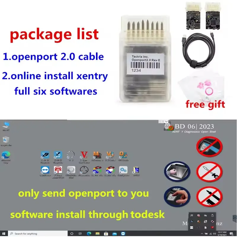 2023.09 Xentry برنامج تشخيص كامل تثبيت عن بعد مع Tactrix Openport 2.0 ECU رقاقة ضبط أداة obd 2 obd2 أداة الماسح الضوئي