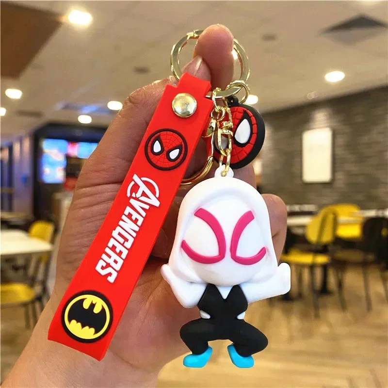 Marvel Spider Man Cute Doll Pendant Action Figures Avengers Iron Man Captain America Keychain Bag Keyring Pendant Birthday Gifts