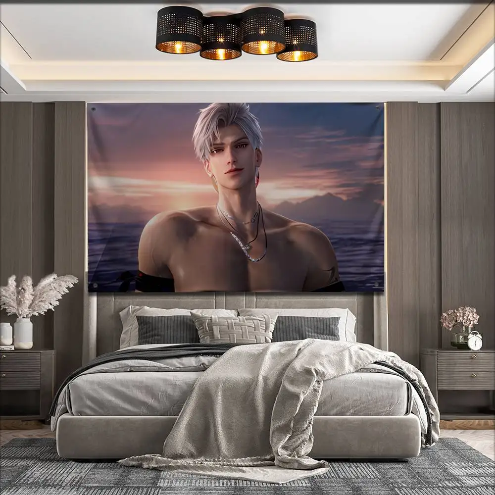 L-Love And D-Deepspace Flag Hipster Wall Art  Theme Dorm Decor Bedroom Living Room Bedroom Bedside Tapestry