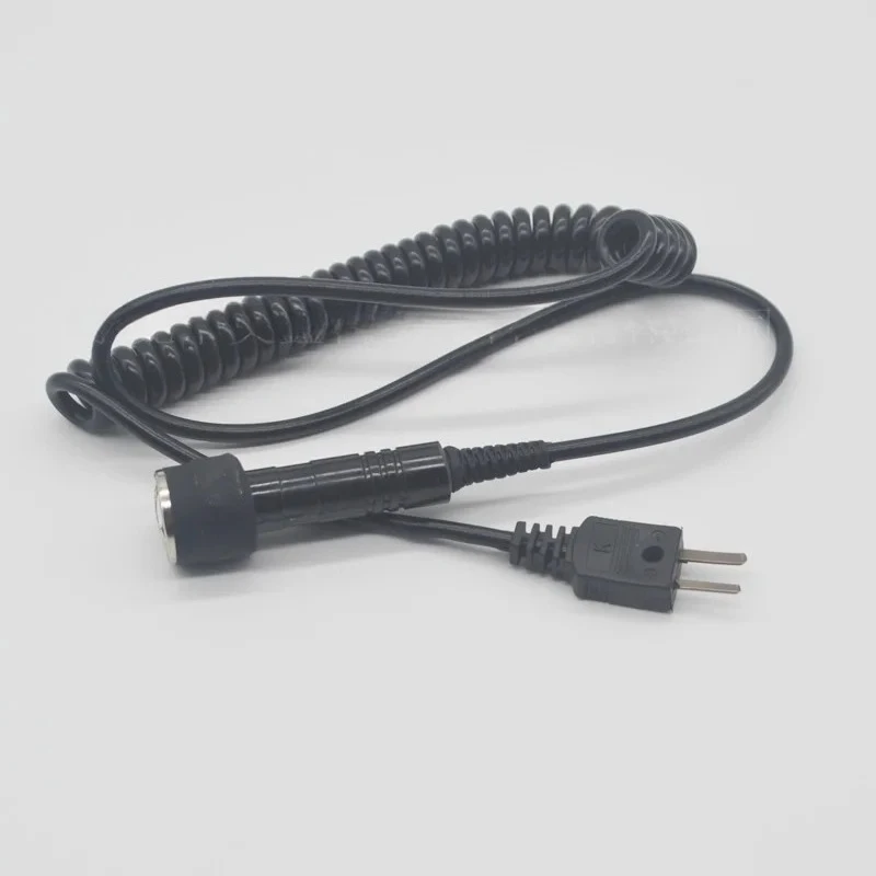 Magnetic Surface Thermocouple Black K-Type Spring Telephone Line Sensor Easy To Carry Temperature Rod