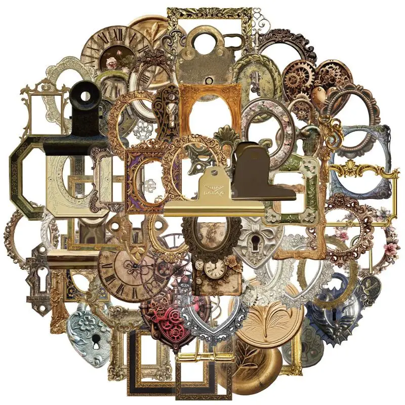 

68pcs/set Retro Photo Frame Beauty Atmosphere Stickers Phone Case Notebook Water Cup DIY Decor