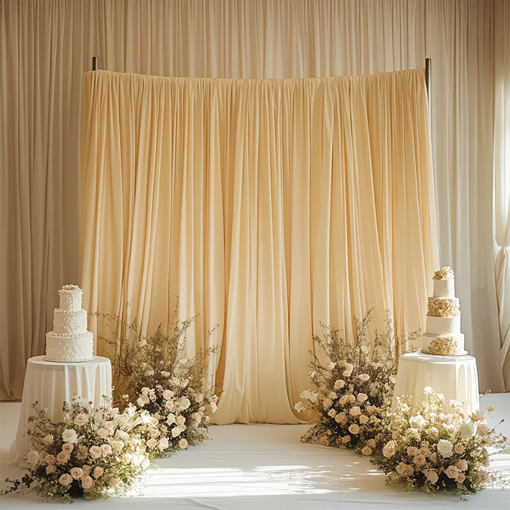 1 Stück Faltenfreier Hintergrundvorhang für Hochzeit, Brautparty, Babyparty, Foto, Bühnenhintergrund, Stoffdekoration für Geburtstagsfeiern – Detail 13
