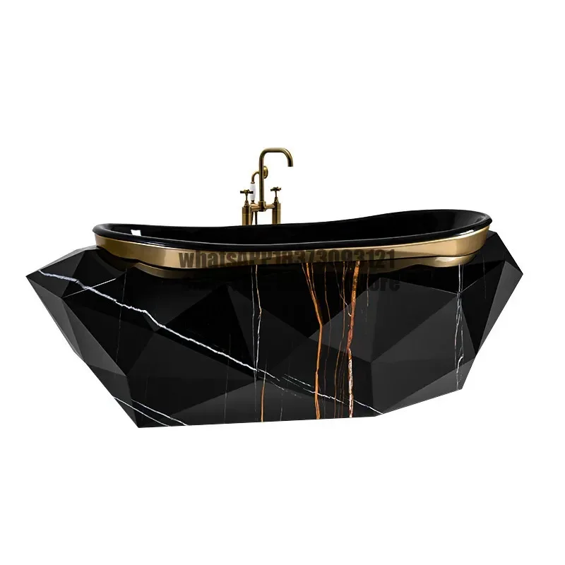 Light luxury stainless steel bathtub high-end independent ceramic integrated luxury bath tank