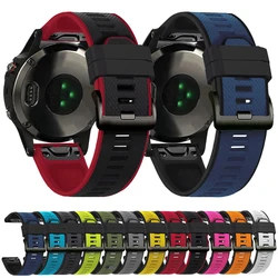 22mm 26mm Watch Strap For Garmin Fenix 7 7X 5 6 5X 6X Pro Plus 3 HR Sapphire Soft Silicone Smartwatch Wrist Band Bracelet