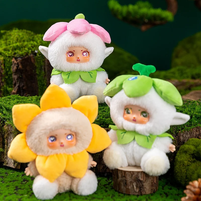 Jouets en peluche pour bébé, esprit floral de 14cm, fleurs vertes et fleurs de pollen jaune, poupées en vinyle aux couleurs vives, jouets pour enfants, cadeaux d'anniversaire