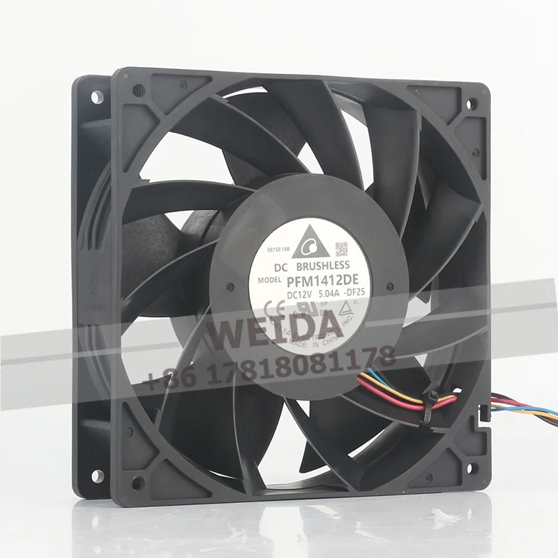 PFM1412DE-DF25 - Delta 14038 12V 5.04A 6500RPM 14cm High-Power Forced Air Variable Frequency Controller Four-wire Cooling Fan