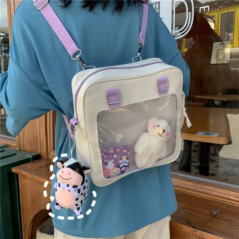 

Japanese High School Girls JK Bag Transparent Handbags Book Bag Satchels Shoulder Bag Itabag Big Crossbody Bags Women Ita bag
