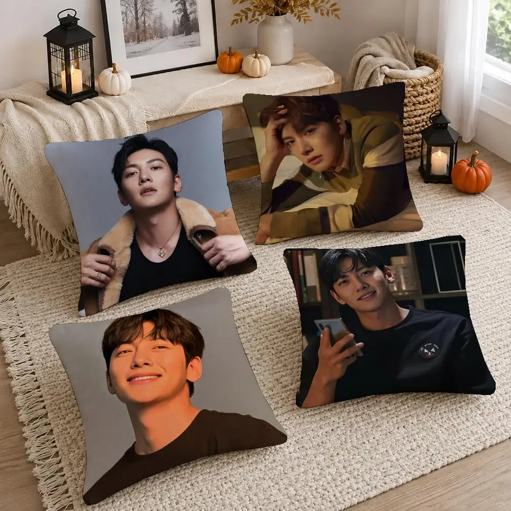 Hot Actor Ji Chang-wook Cushion Cover Short Plush Pillow Cover, Washable Wrinkle-Resistant for Sofa Bedroom Decor Gift