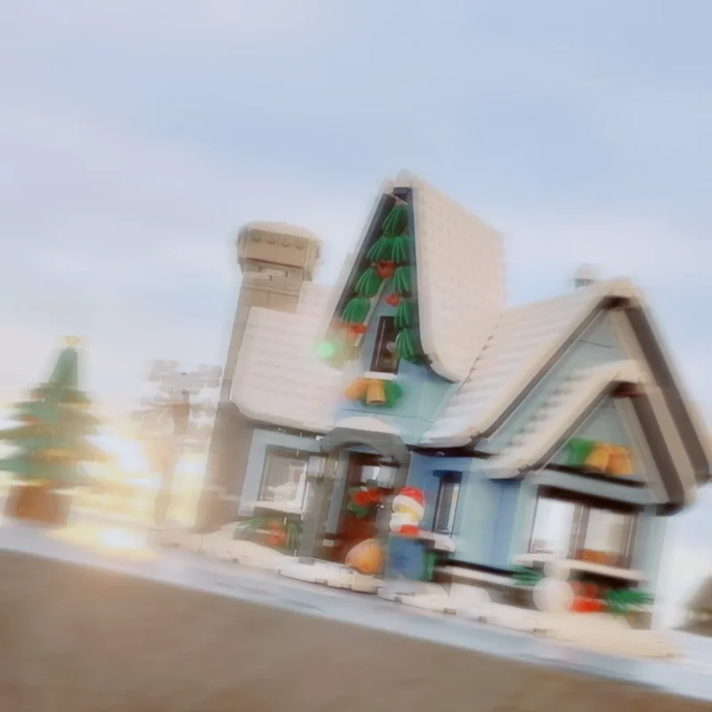 عيد الميلاد ديكور المنزل 705 قطعة سانتا زيارة البيت اللبنات نموذج الطوب قرية عرض الشتاء عرض الشارع اللعب هدية الكريسماس