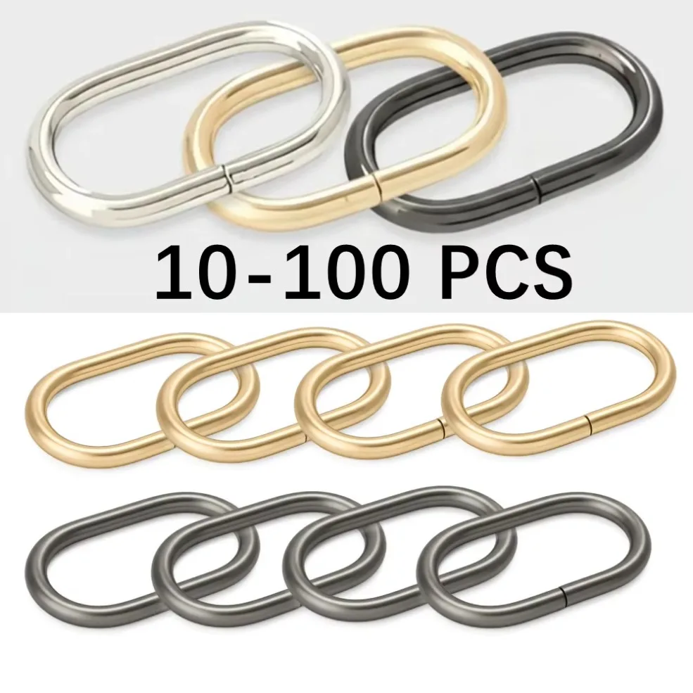 10/30/100Pcs Zinc alloy Oval O ring Buckle Bag Strap Ajustment Loop for Leather Craft Bag Strap Webbing Belt Buckle Accessories
