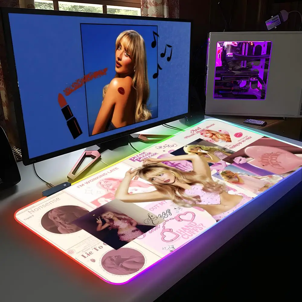

Sabrina Carpenter Mouse Pad RGB Rubber Computer Laptop Official Game Colored esports Aesthetic Pretty Fashion Luxury Gift Mat