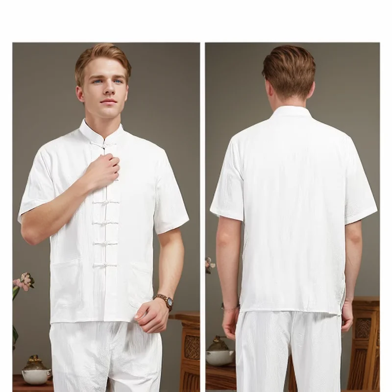 AqWushu-Uniformes de Kung Fu pour hommes, chapelle Tai traditionnelle chinoise, olympiques de danse pour adultes, téléphones, pur coton, manches
