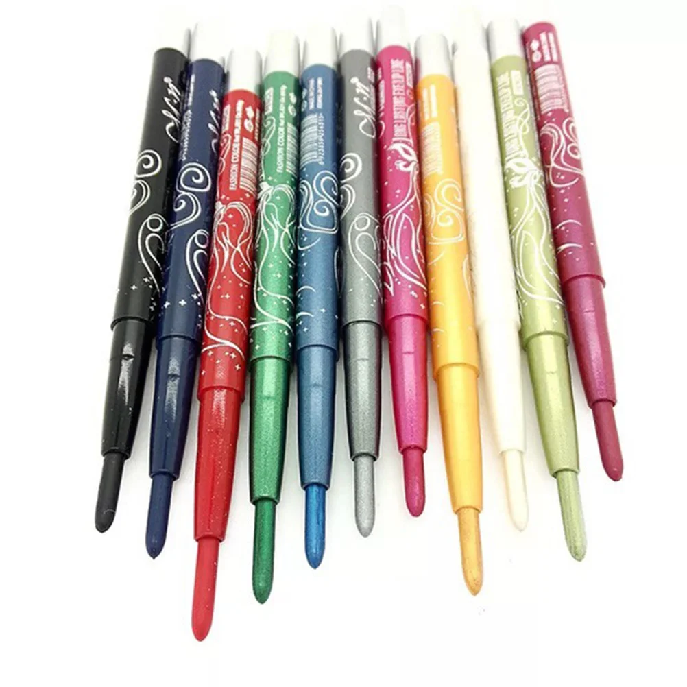 

12 pcs Eyeshadow Pen Waterproof Long Lasting Pearl Luster Smooth Texture Fluorescent Effect Easy Tool For