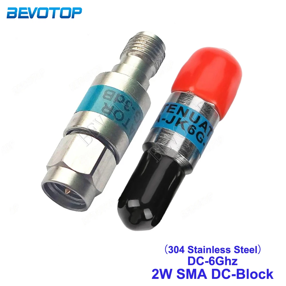 

2W DC-6GHz DC-Block SMA Male to SMA Female Connecotr 50ohm 304 Stainless Steel RF Coaxial Block SWR≤1.2 DC blocker Connector