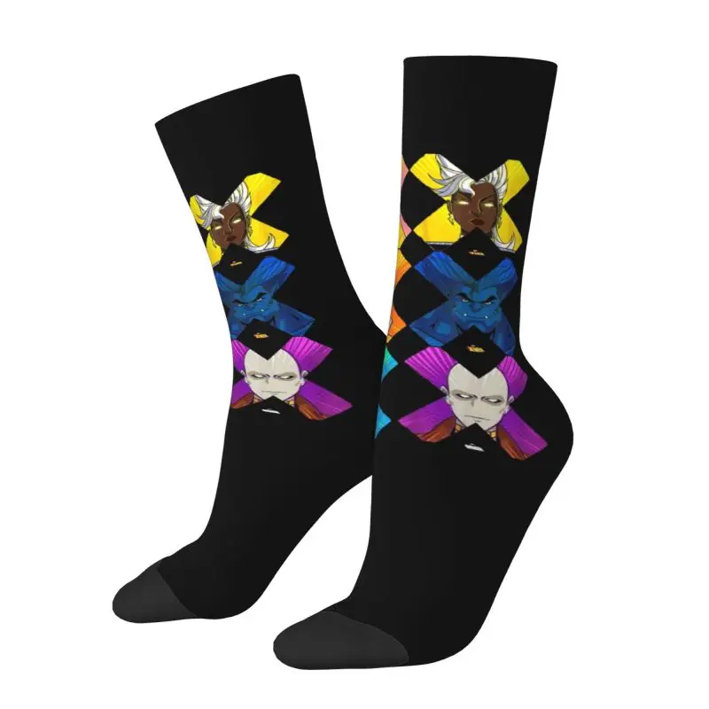 

Custom Cool X-Men Wallpaper Socks Men Women Warm 3D Printed Superhero Sports Basketball Socks
